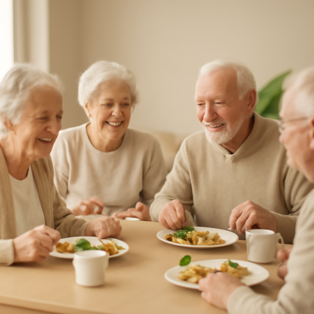 Illustration of communal dining