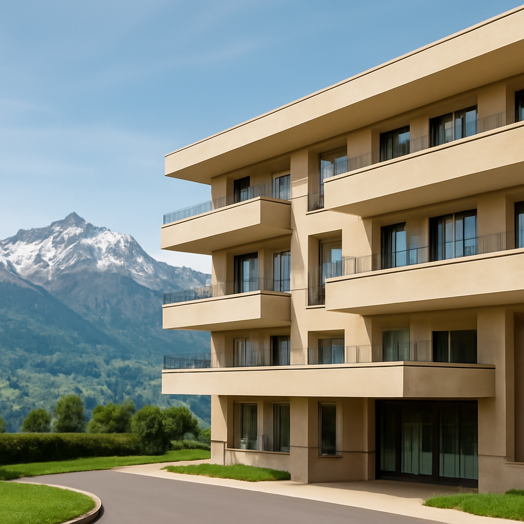 Olivorn sanatorium exterior with alpine view