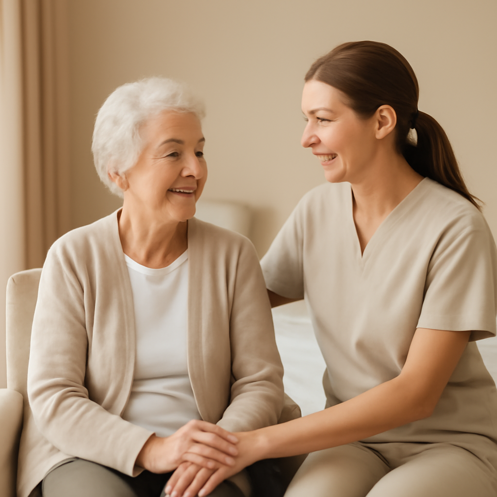 Illustration of sanatorium environment for pensioners